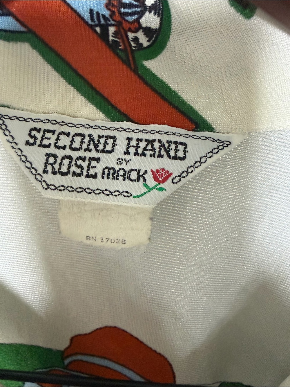 Women's White Travel-Print Button Down Shirt - Picture 5 of 7